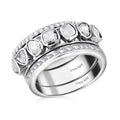 0.8 Ct Diamond Ring 925 Silver Platinum Plated Polki Jewelry Size 10 H604793