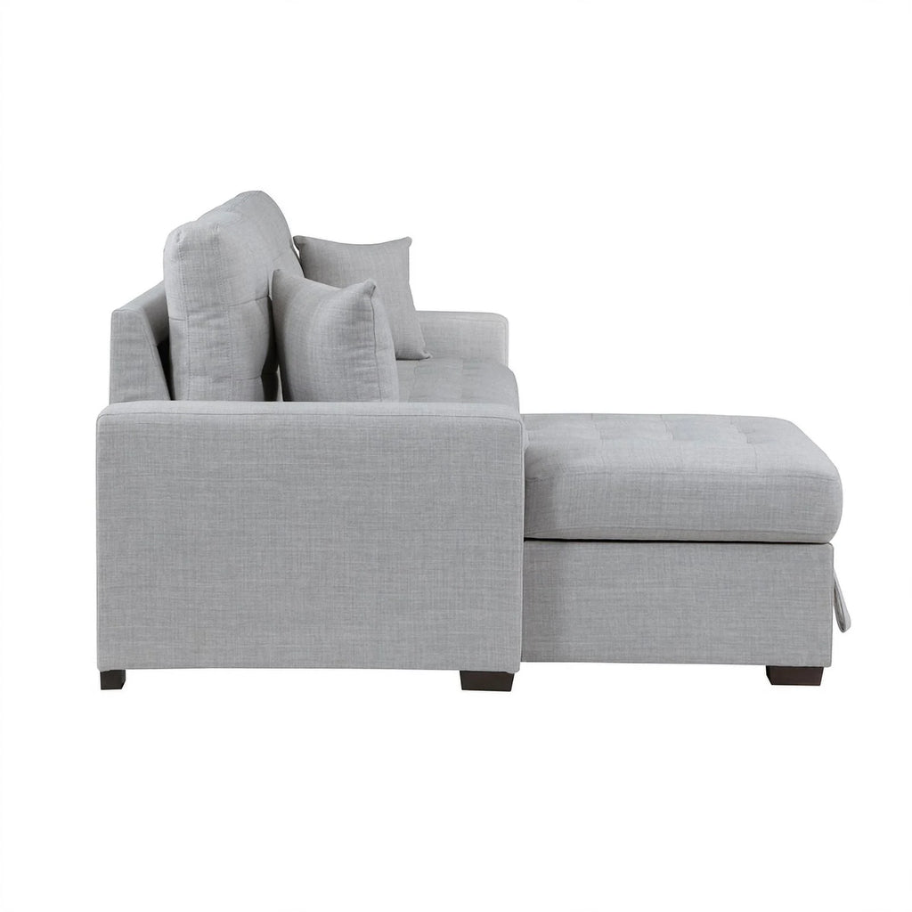 Gray 2-Piece Fabric Sectional & Left Chaise P2039