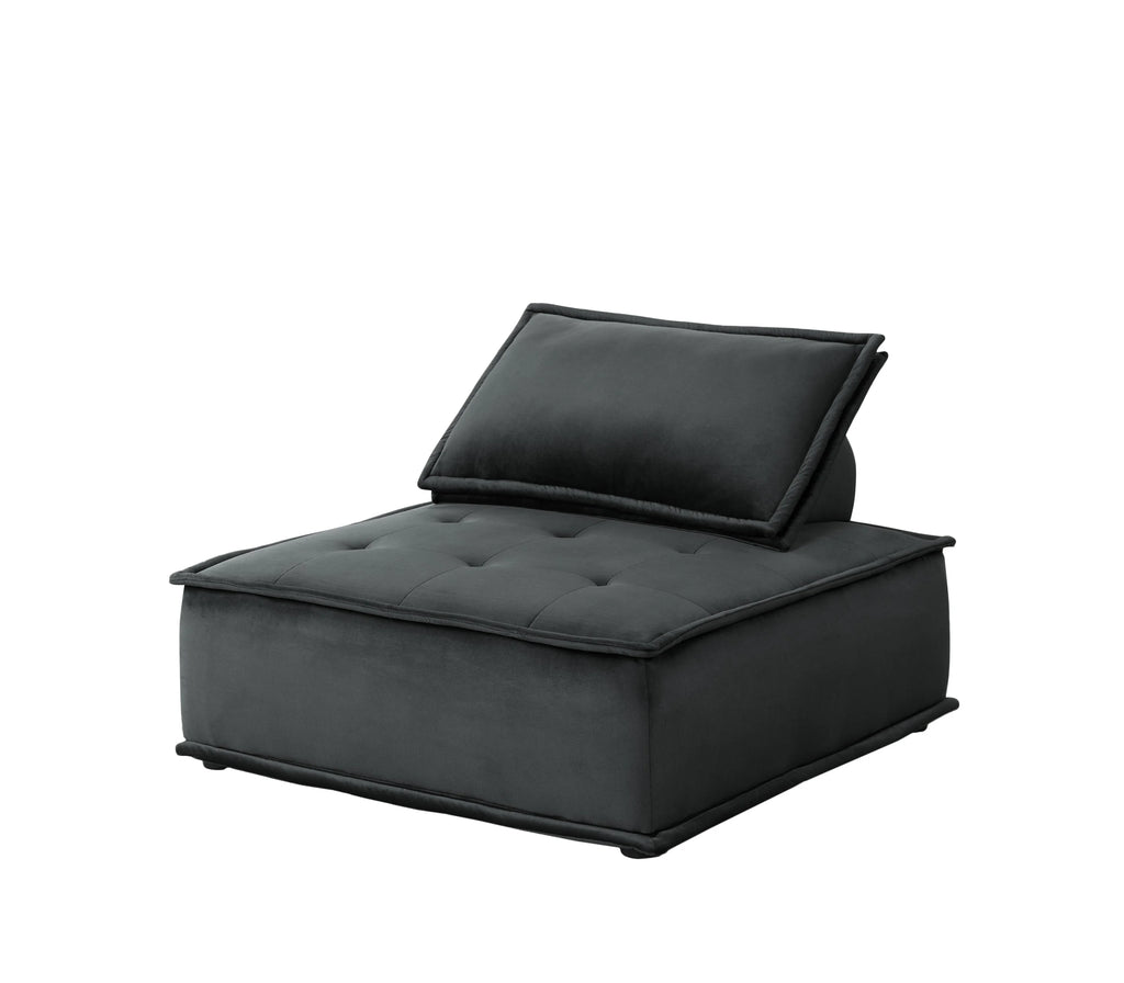 Black Velvet 4 Pc Sectional Sofa Z3493