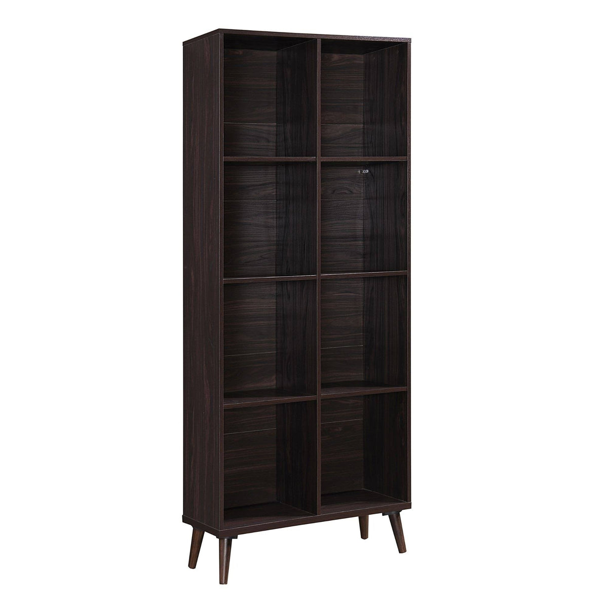 Brown Classical Style 4-Shelves Rectangular Bookcase G80720