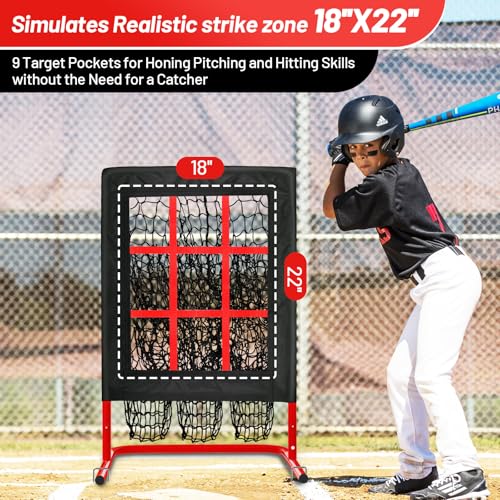 9 Hole Baseball Pitching Net with Strike Zone A21708