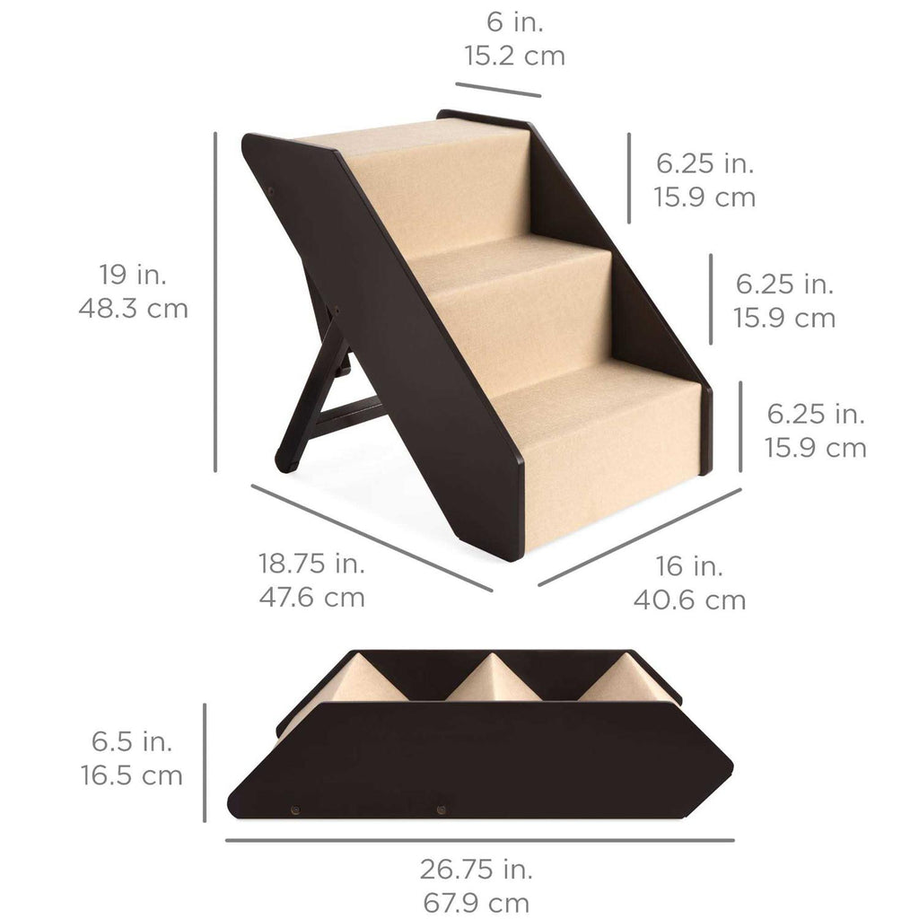 Foldable Adjustable Wooden Pet Stairs X7586