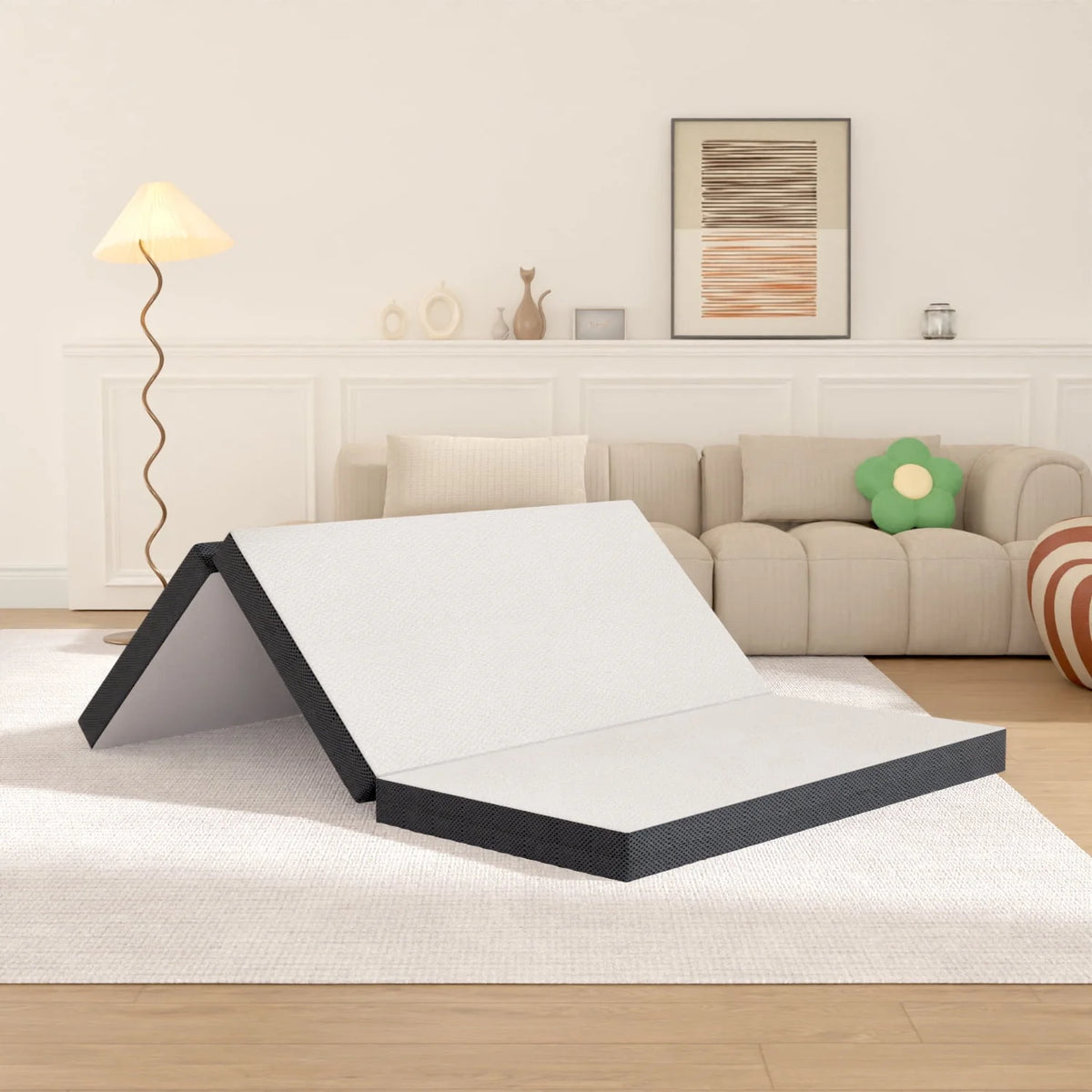 3 Inch Single Foldable Floor Mattress with Washable Cover V63967