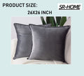 Set of 2 Super Soft Velvet Decorative Throw Pillow Covers Square with Fringe Cushion Case Y960989