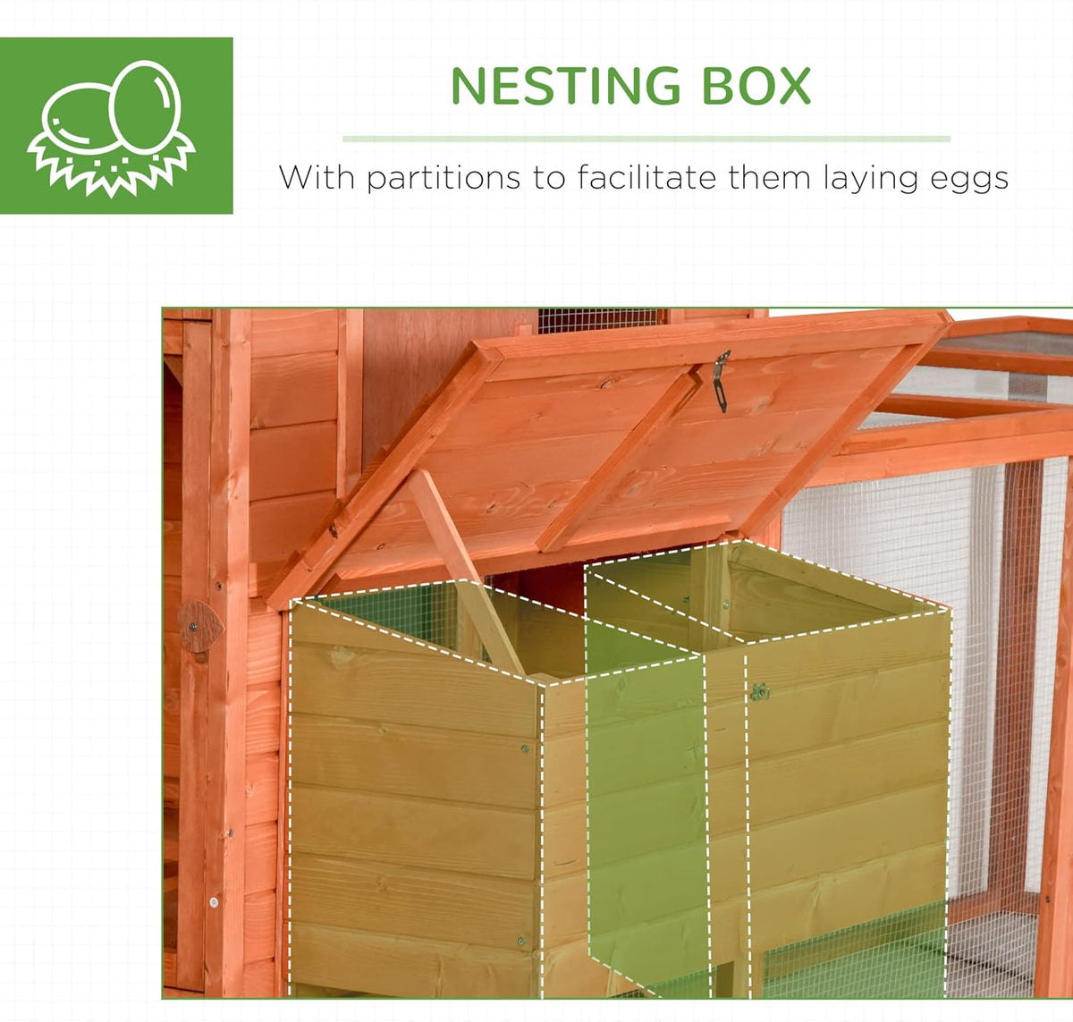 Large Wooden Chicken Coop with Run G642890