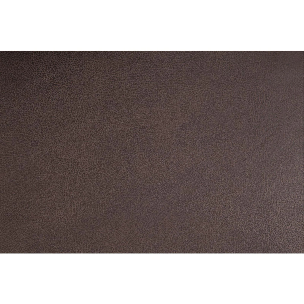 Pinto Brown Faux Leather Square Arm Sofa with Two Accent Pillows F7679