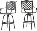 Cast Aluminum Bar Stools, 2-Pcs Set, Shiny Copper H962