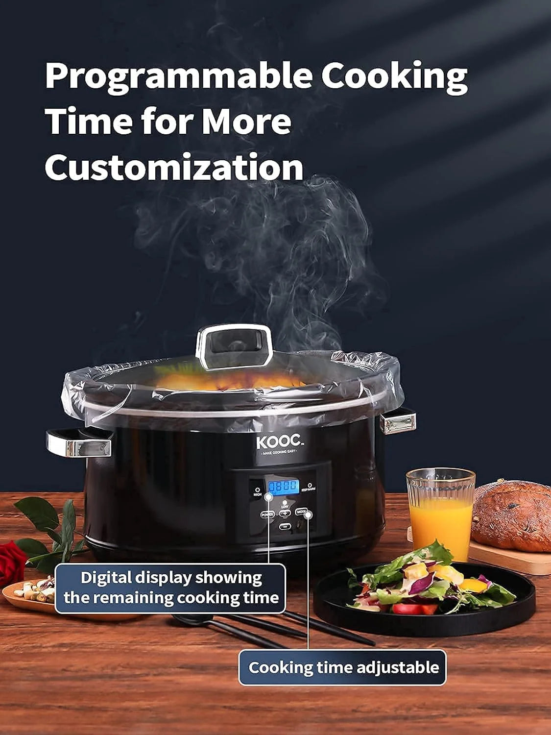 Programmable Slow Cooker 8.5-Quart with 30 Liners P762