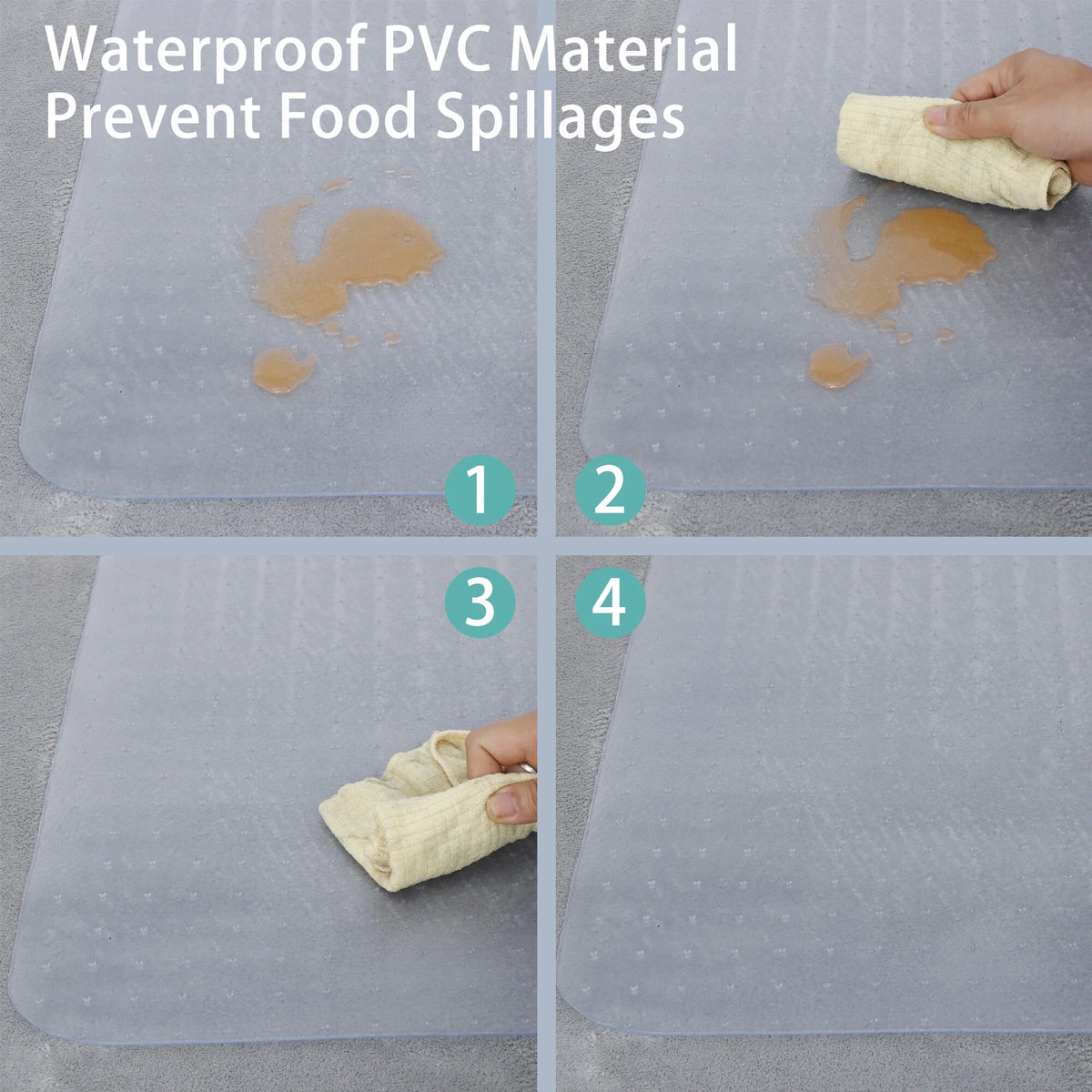 Clear PVC Office Chair Mat with Cleats S71636