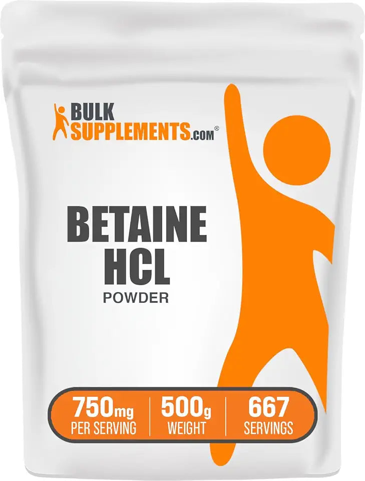 Betaine HCl 750mg Gluten Free Powder 500g A9862