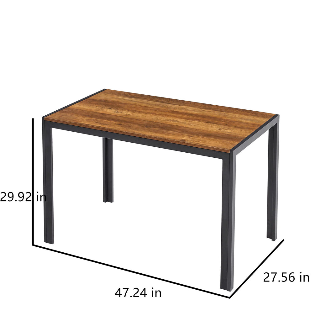 47 Inch Black Metal Dining Table E345