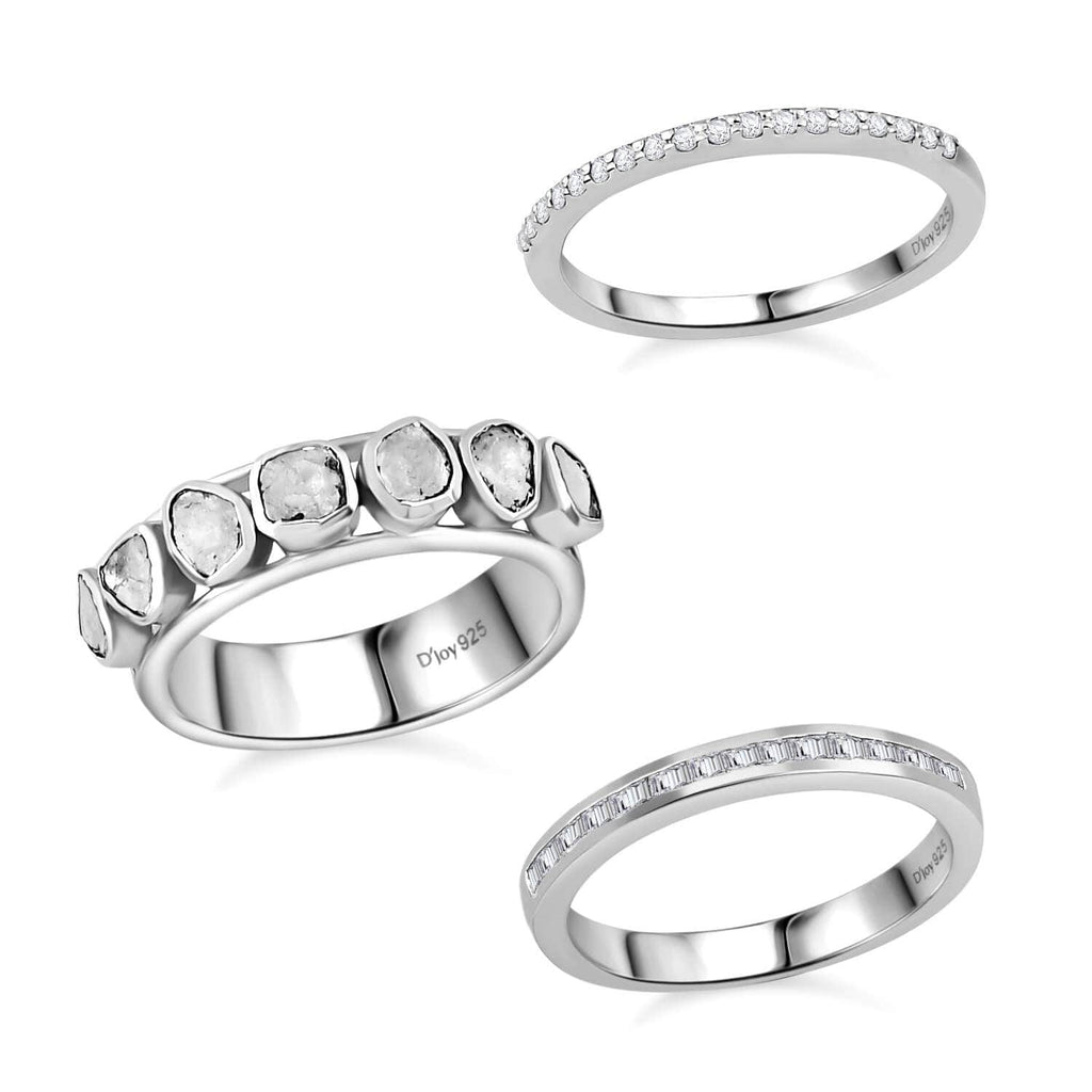 0.8 Ct Diamond Ring 925 Silver Platinum Plated Polki Jewelry Size 10 H604793