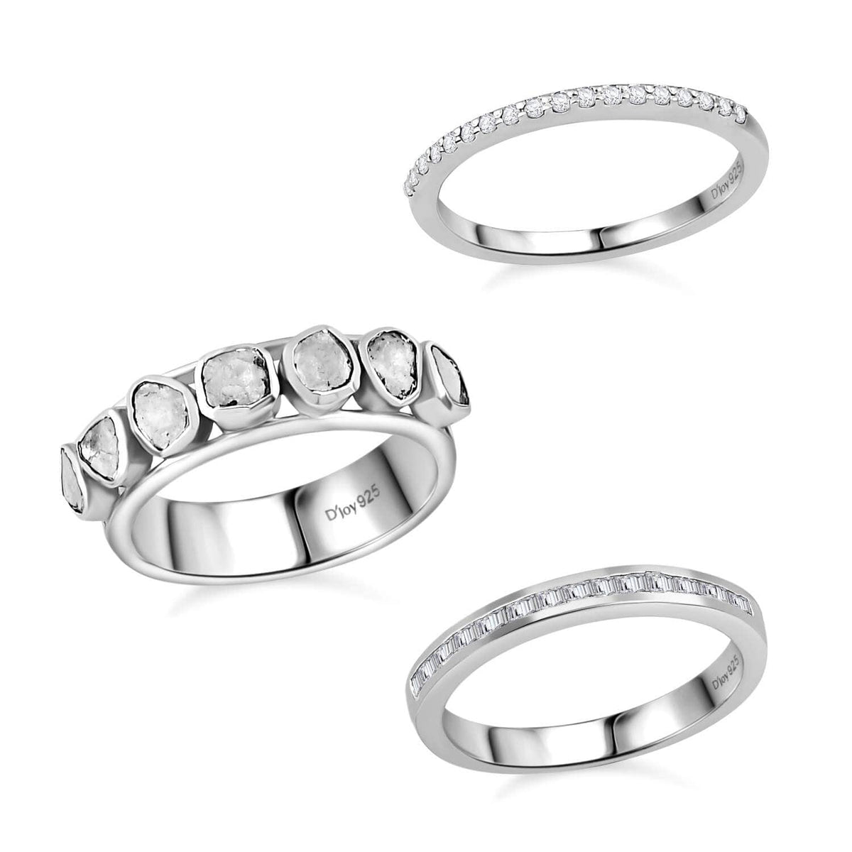 0.8 Ct Diamond Ring 925 Silver Platinum Plated Polki Jewelry Size 10 H604793