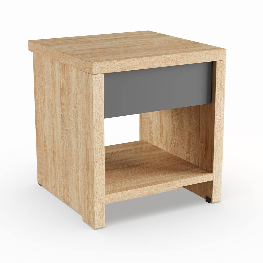 Two-Tone Oak and Grey Wood 1-Drawer Nightstand T88004