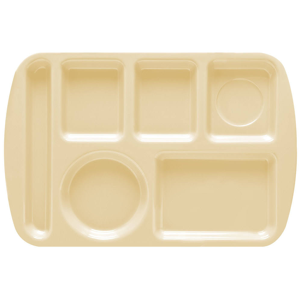 Tan School Cafeteria Compartment Tray W669