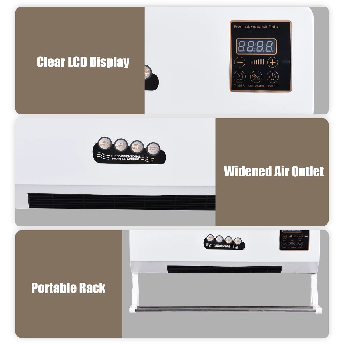 1800W 2-in-1 Electric Heater and Air Conditioner Combo H468