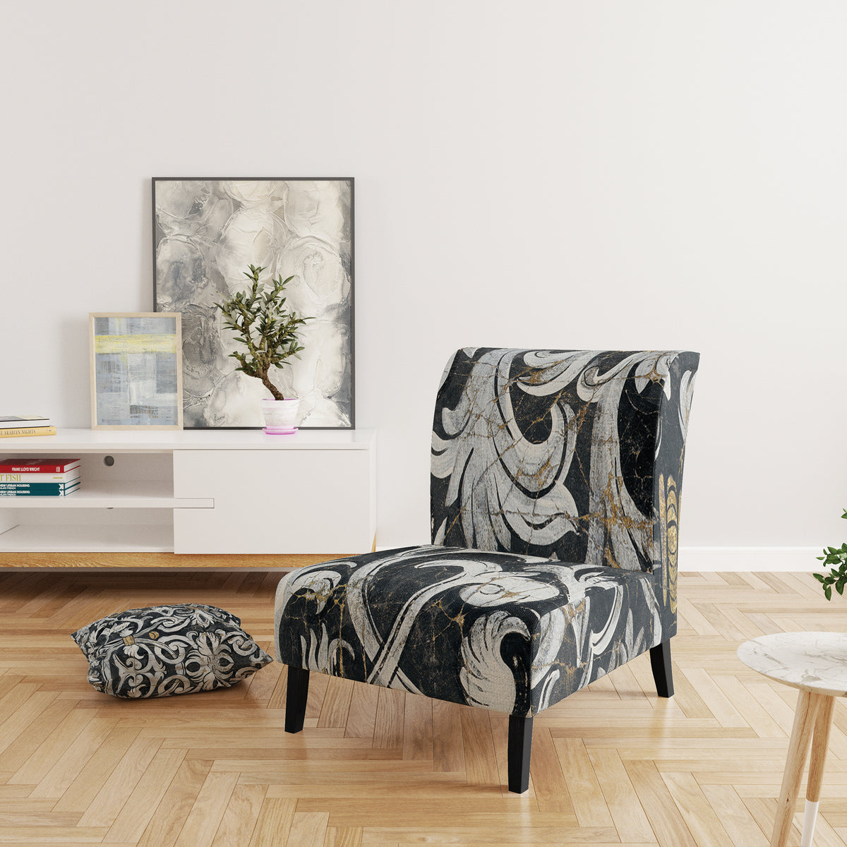 Upholstered Glam Accent Chair B907654