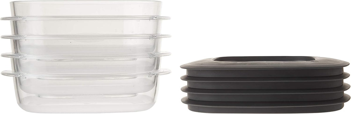 4 Pack Grey 3 Cup Food Storage Container B942717