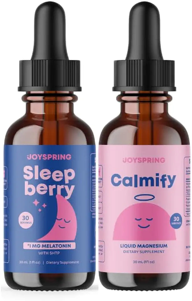 Magnesium Citrate Liquid & Magnesium Glycinate and Melatonin 1MG for Kids Q480