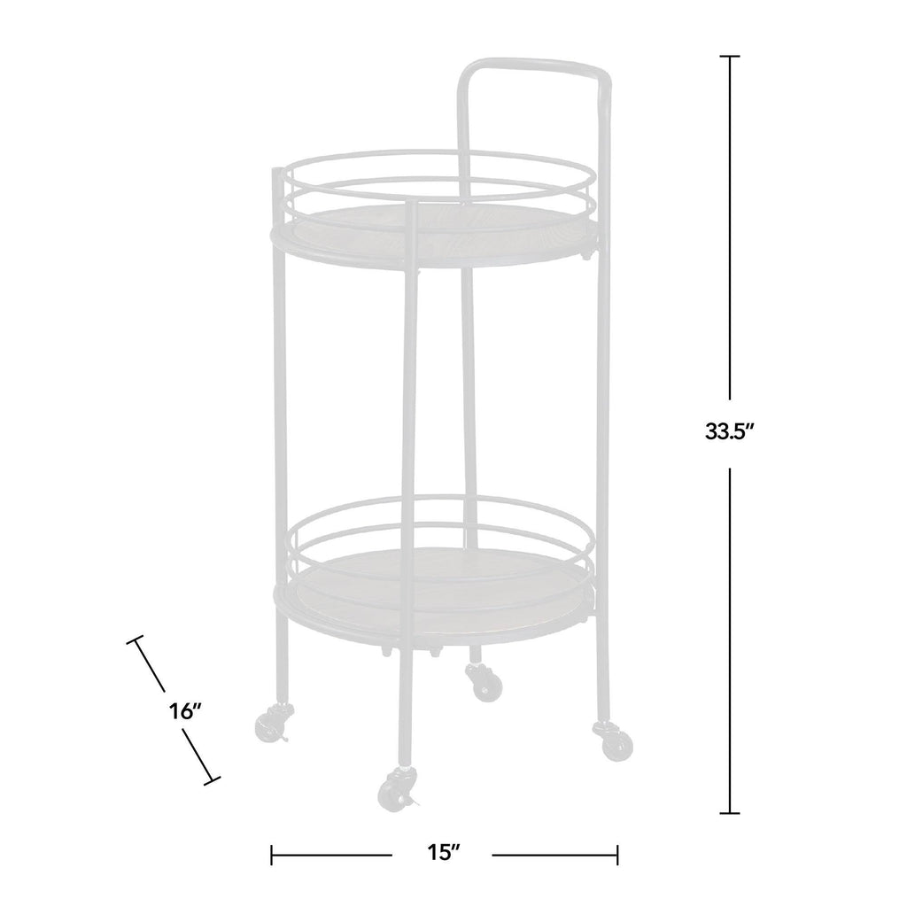 Industrial Black Round Bar Cart P758