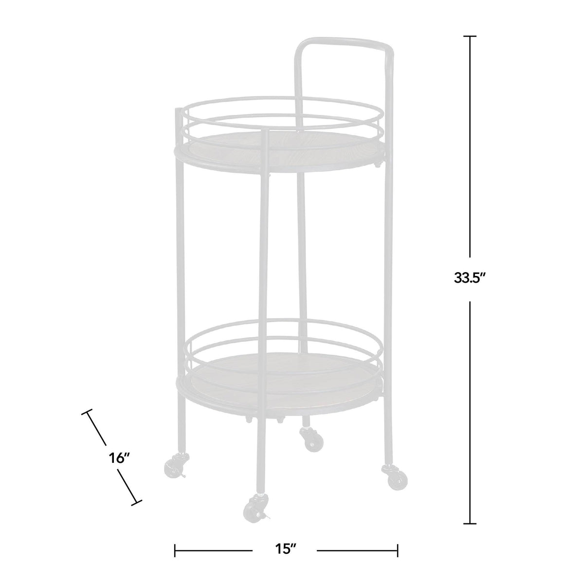 Industrial Black Round Bar Cart P758