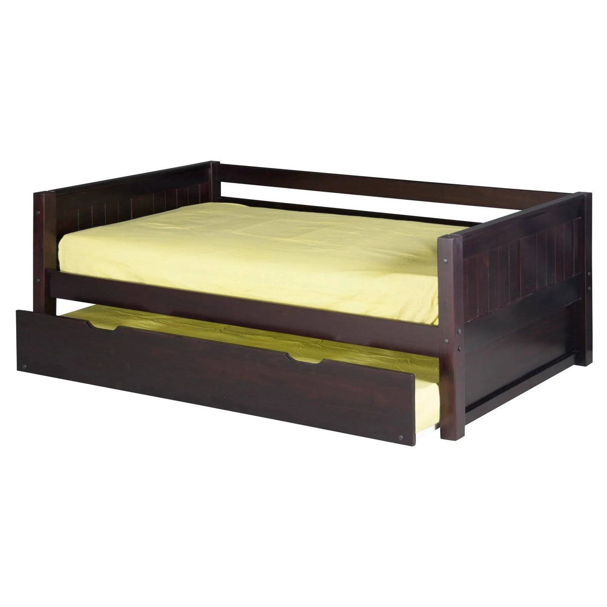 Twin Size Day Bed with Front Guard Rail and Panel Headboard A71546