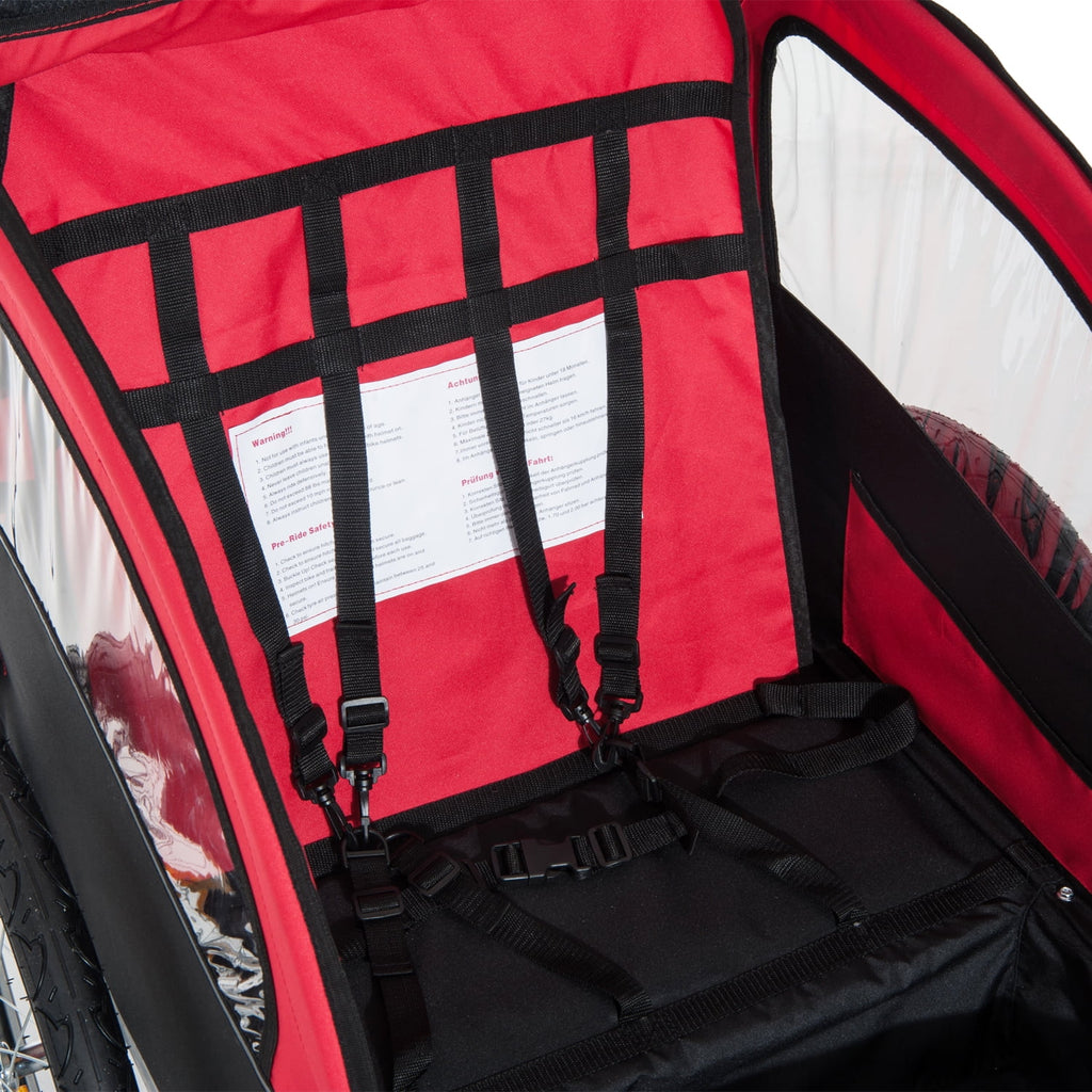 Blue 2-In-1 Double Child Bicycle Cargo Trailer And Jogger H6589