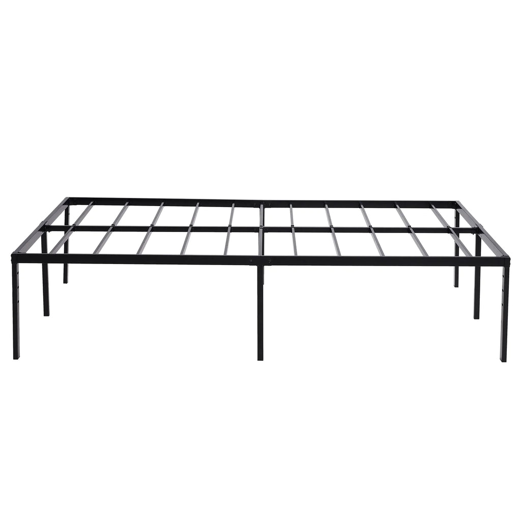 Black Queen Size Metal Bed Frame with Steel Slat Support V791