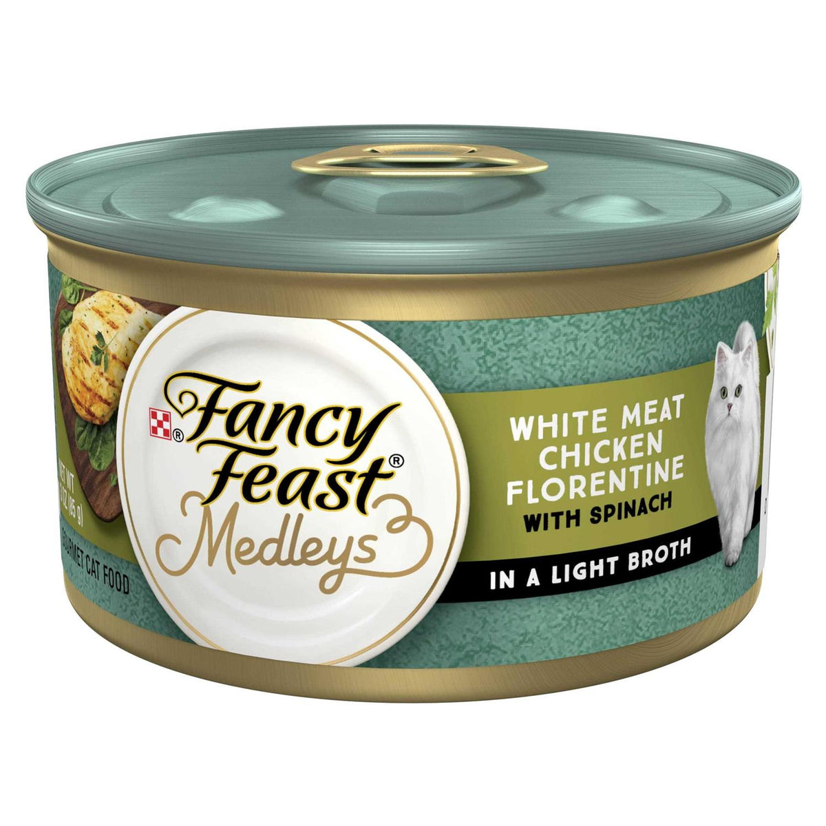White Meat Chicken Spinach Wet Cat Food Can N83872