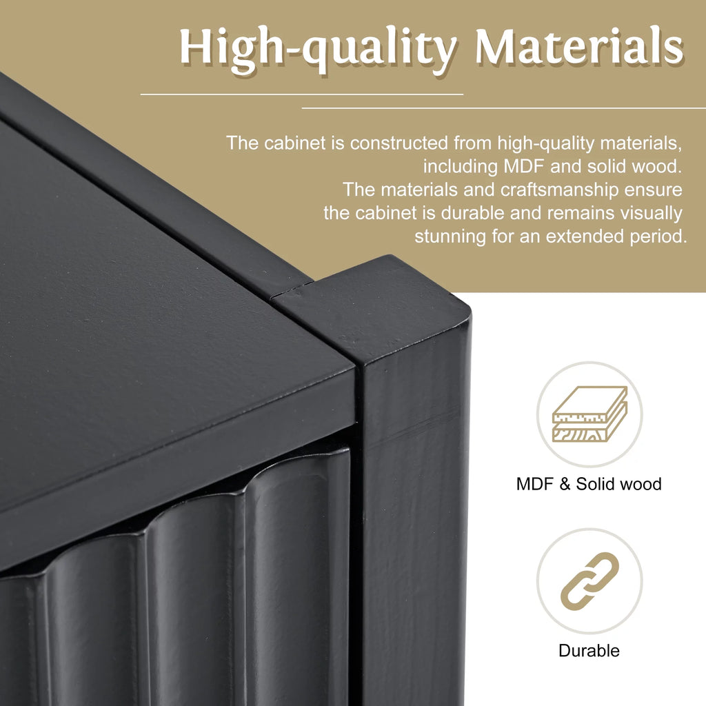Black Wooden Accent Cabinet F256