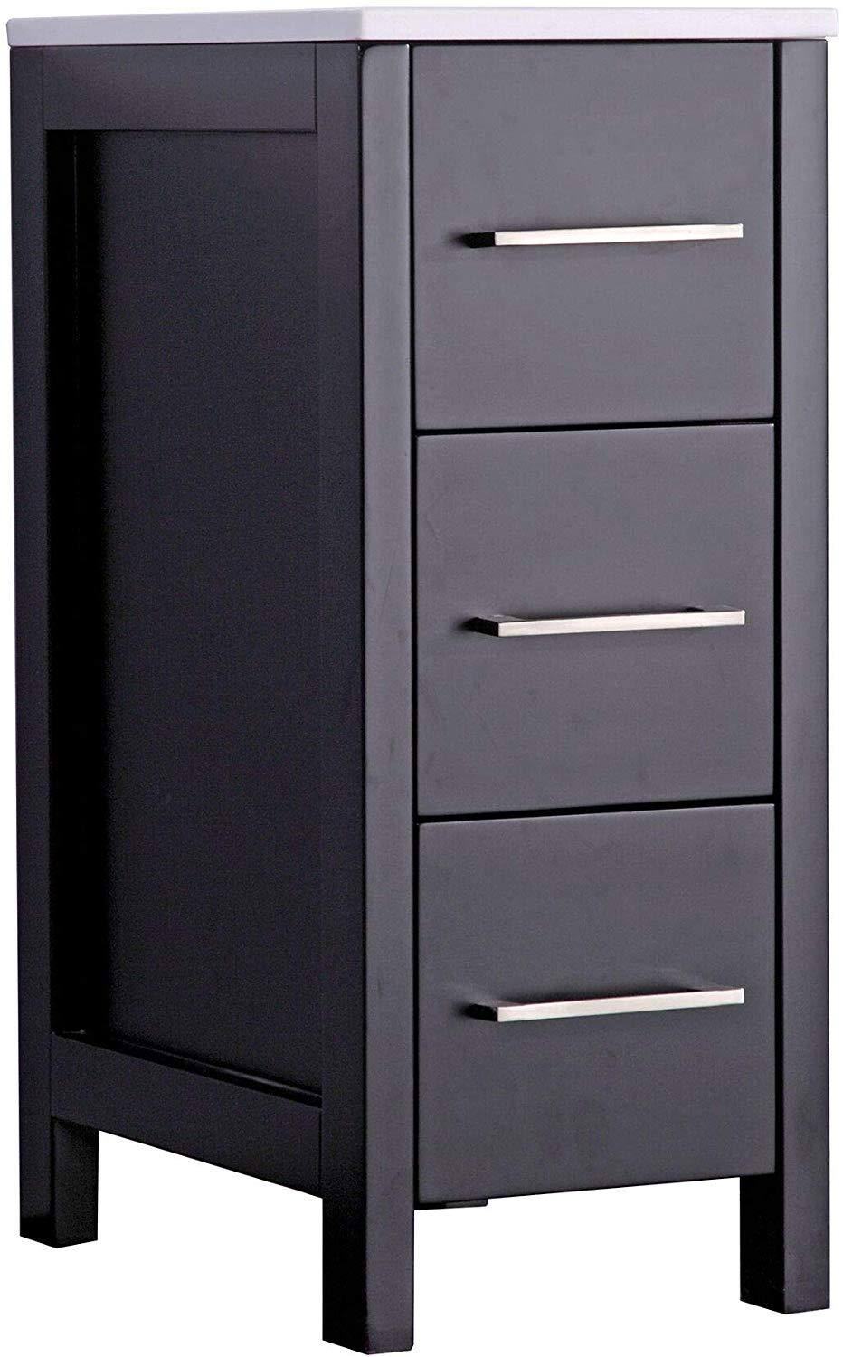 12 inch Wide Bathroom Vanity Cabinet with Ceramic Top F519864