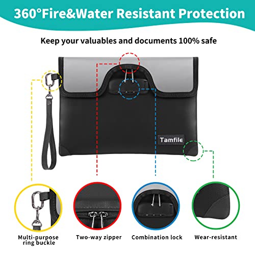 Blue Fireproof Document Bag with Lock D752