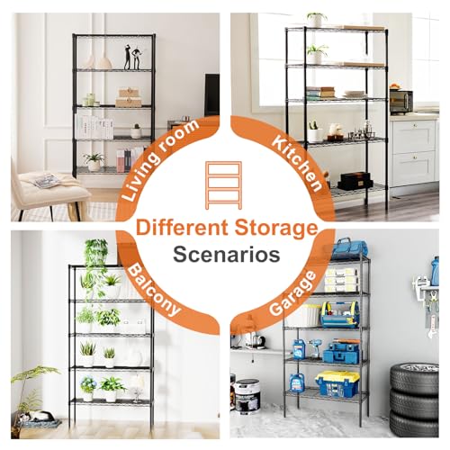 4-Shelf Adjustable Metal Wire Storage Shelving Unit I207280