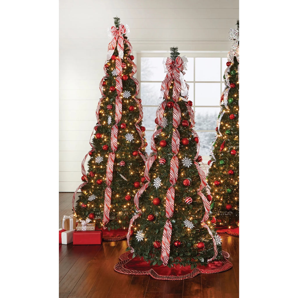 Red White 6 Foot Pre-Lit Christmas Tree E256