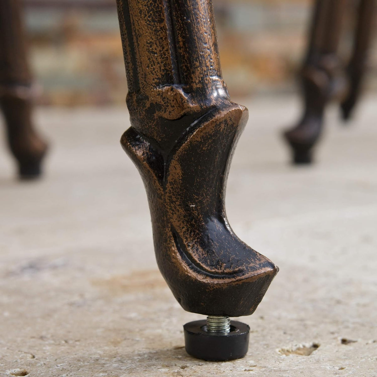 Cast Aluminum Bar Stools, 2-Pcs Set, Shiny Copper H962