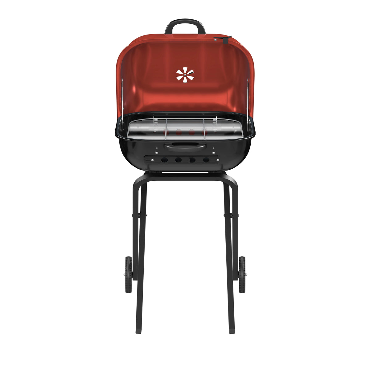 Red Portable Steel Charcoal Grill C344483