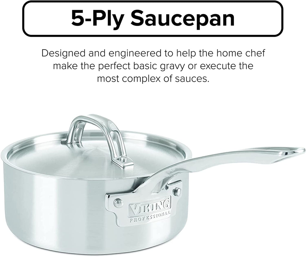 10 Piece 5-Ply Stainless Steel Cookware Set T778