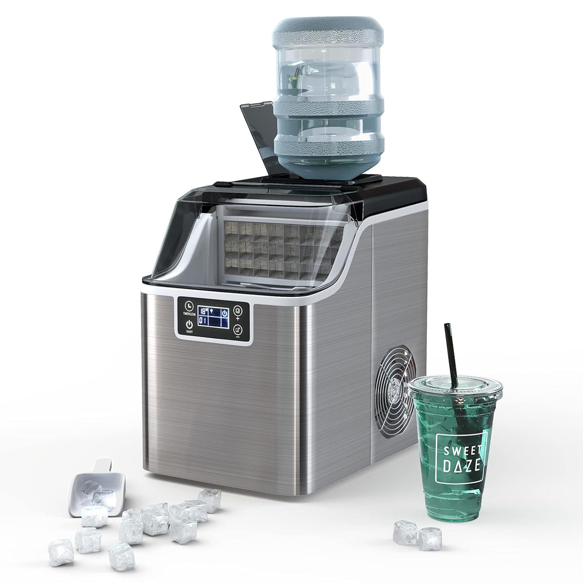 40LBS/24H Portable Compact Ice Machine with Auto Self-Cleaning Function U74944