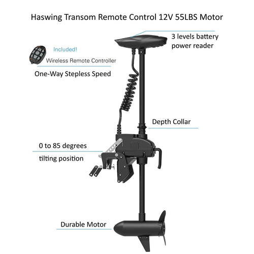 11.5ft Inflatable Pontoon Boat with Black 12V 55LBS Remote Trolling Motor and Foot Control N975752