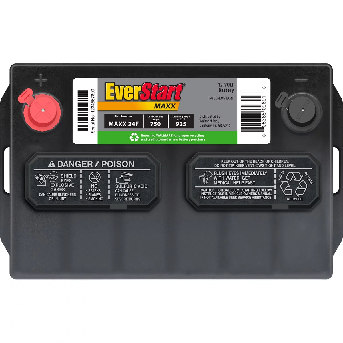 Group Size 24F 12 Volt 750 CCA Lead Acid Automotive Battery Y4323