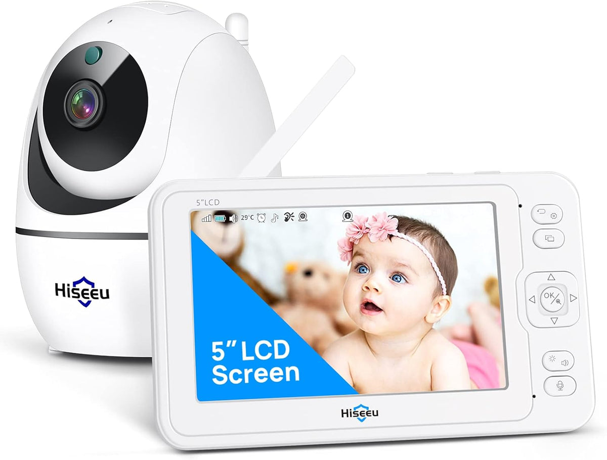 5 Video Baby Monitor with 1080P Camera, Night Vision, PTZ F900024