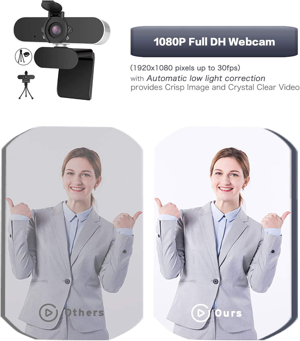 1080p HD USB Webcam with Microphone Pack of 2 P3554