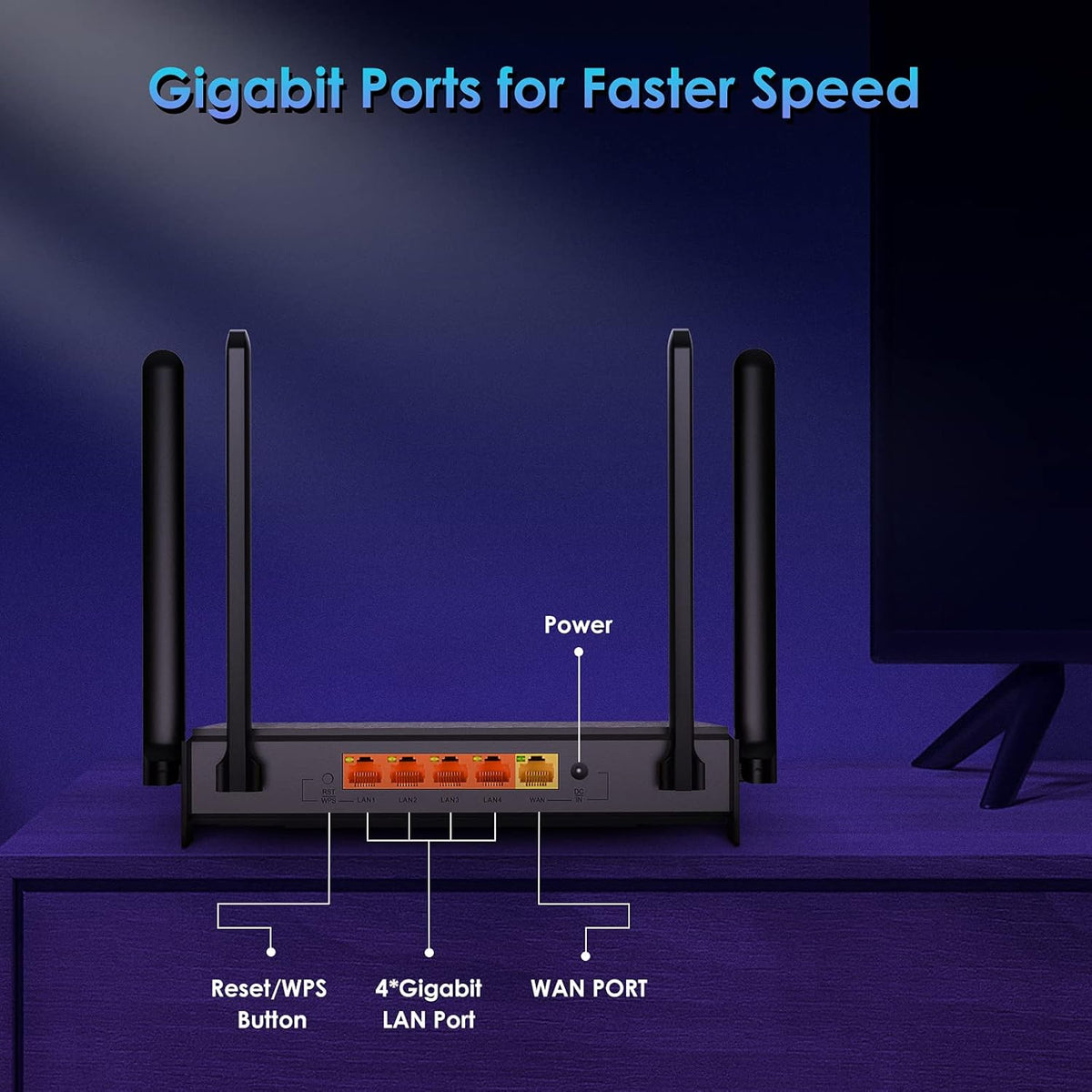 AX1800 WiFi 6 Router with Gigabit WAN/LAN Ports P196932