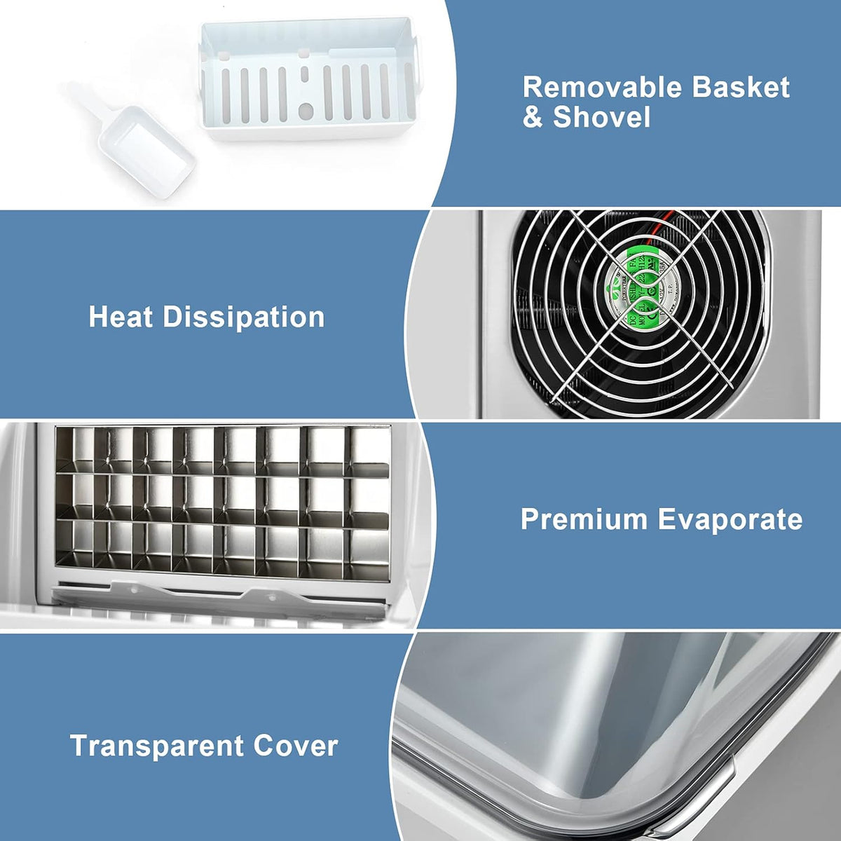 40LBS/24H Portable Compact Ice Machine with Auto Self-Cleaning Function U74944