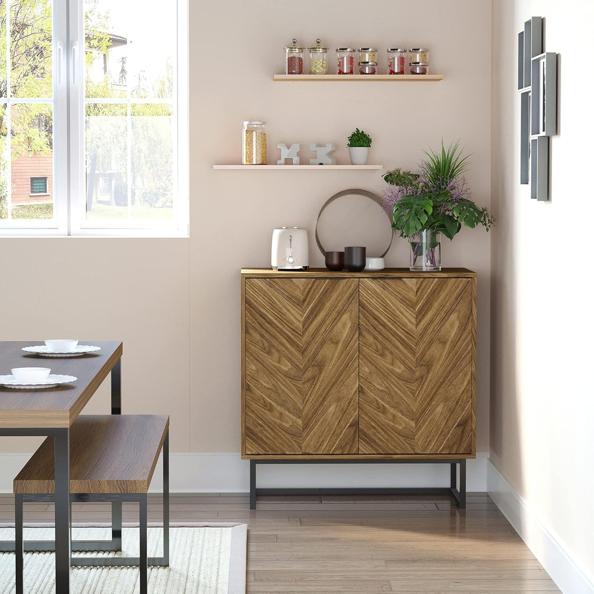 Double Door Storage Cabinet with Adjustable Shelf H5835