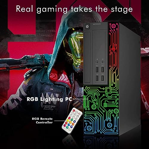 RGB Gaming Desktop Computer PC, Intel Core i5, GeForce GT 1030, 16GB RAM, 512GB SSD, 24 Inch Monitor, Keyboard Mouse Headset, WiFi, Windows 10 Pro U386073