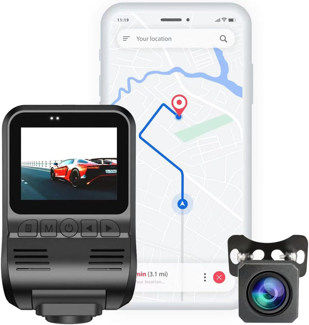 2K 1440P Front and Rear Dash Cam with WiFi GPS Night Vision M1535