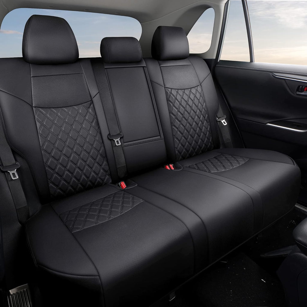 Pu Leather Car Seat Covers Full Set Black A46501
