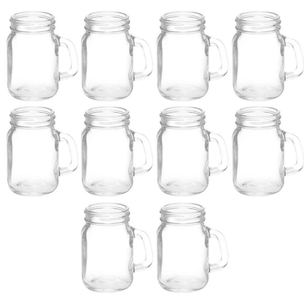 Clear Glass Mason Jar with Handle Set of 10, 4.5 oz C959415