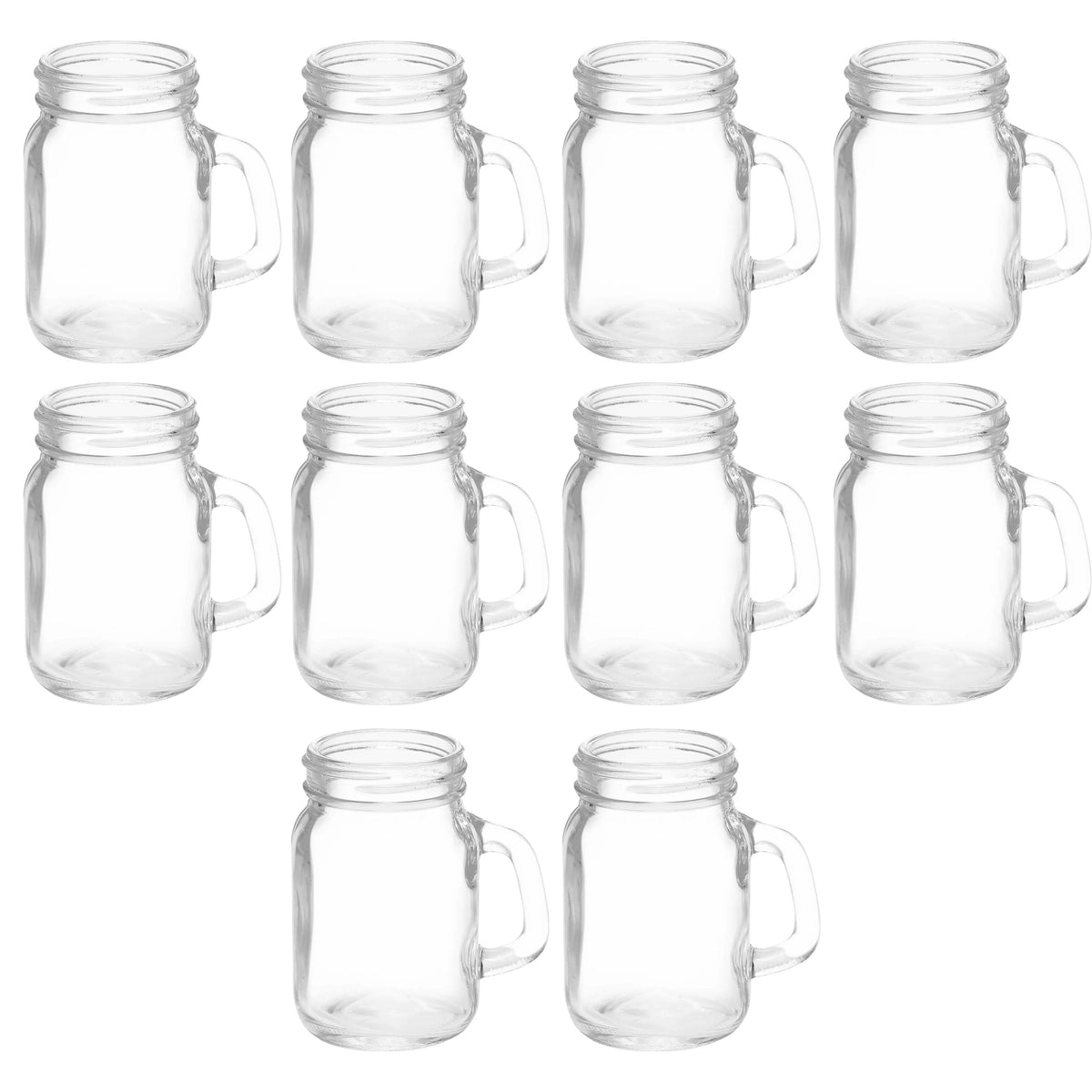 Clear Glass Mason Jar with Handle Set of 10, 4.5 oz C959415